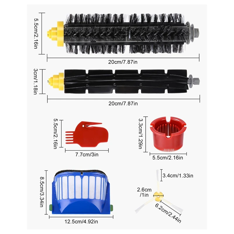 아이로봇 룸바 600 시리즈용 교체 브러시, 605 606 610 615 616 620 621 625 630, 브러시 액세서리 키트, 필터