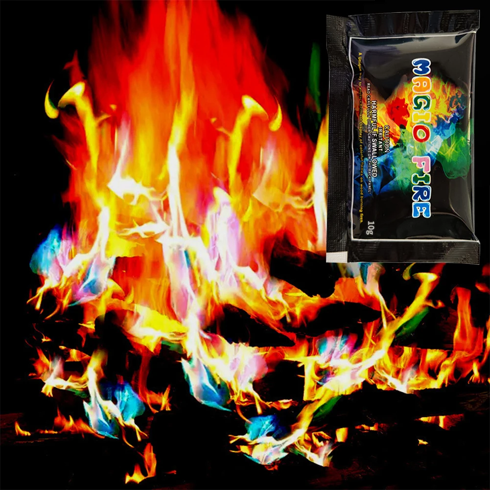 Party Flames Fire Color Changing Packets Atmosphere Glowing Props Colorful Flame Powder Campfire Fireplace Party Supplies