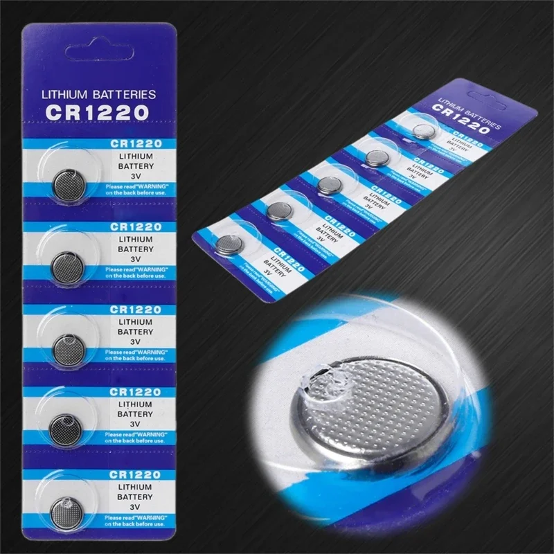 5pc/10pc CR1220 Batteries Button Cell Battery for Car Key Long lasting Power for Watches and Key Fob Long lasting Power