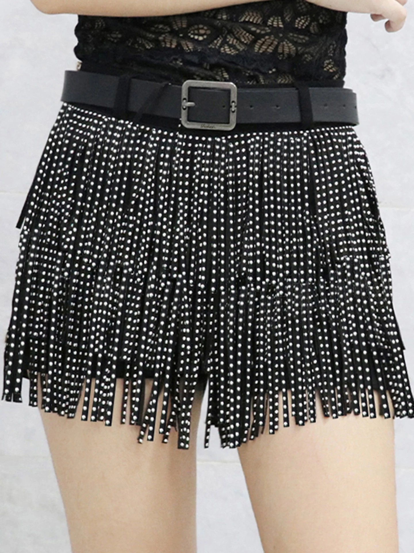 

Sexy Fringed ort Jeans Women's Candy Color New Korean Faion Mid-Waist Trendy Dance Denim Hot Pants Outerwear