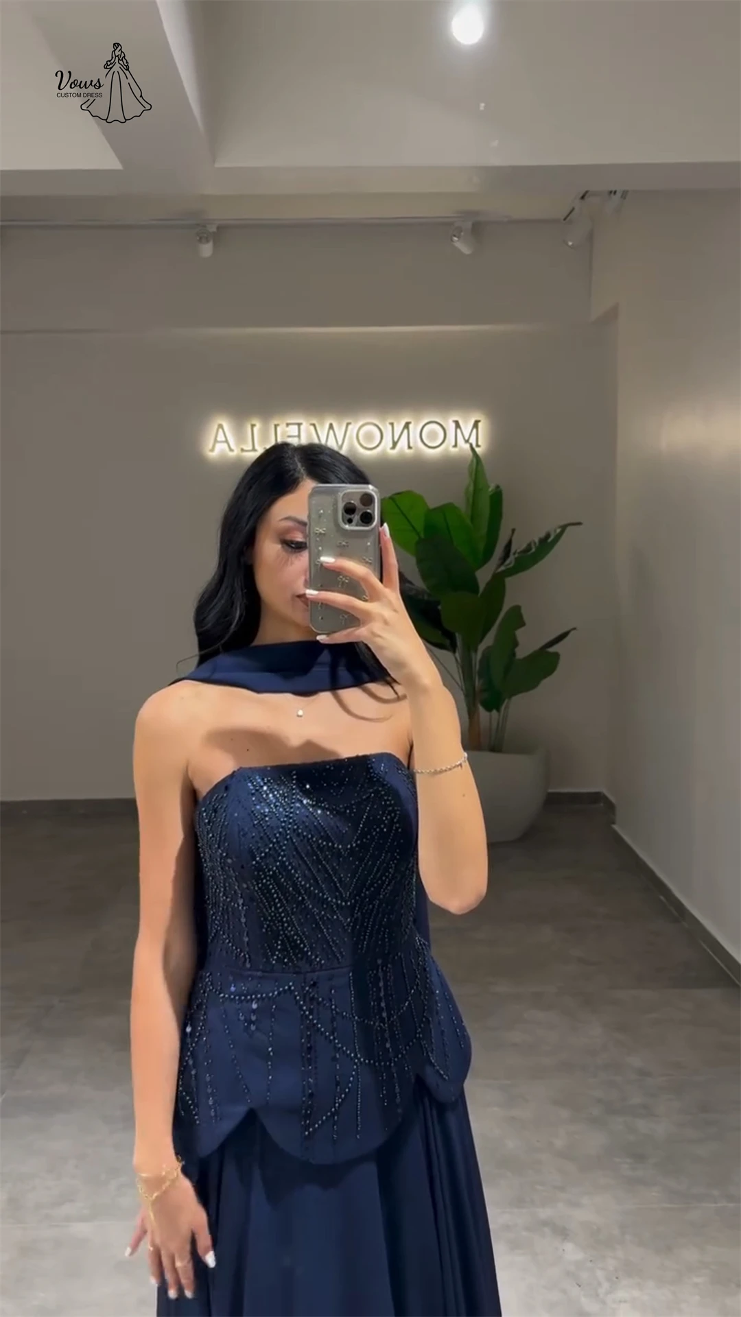 فستان حفلات مصنوع حسب الطلب لفساتين الزفاف 2025 امرأة بدون أكتاف خط شريطي ثوب حفلة كشكش ثوب أنيق فستاين سهرة/فساتين الحفلات #3