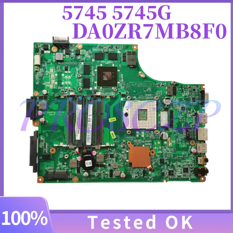 Placa-mãe DA0ZR7MB8F0 para Acer Aspire 5745 5745G Laptop HM55 MBR0106001 com GPU GT330