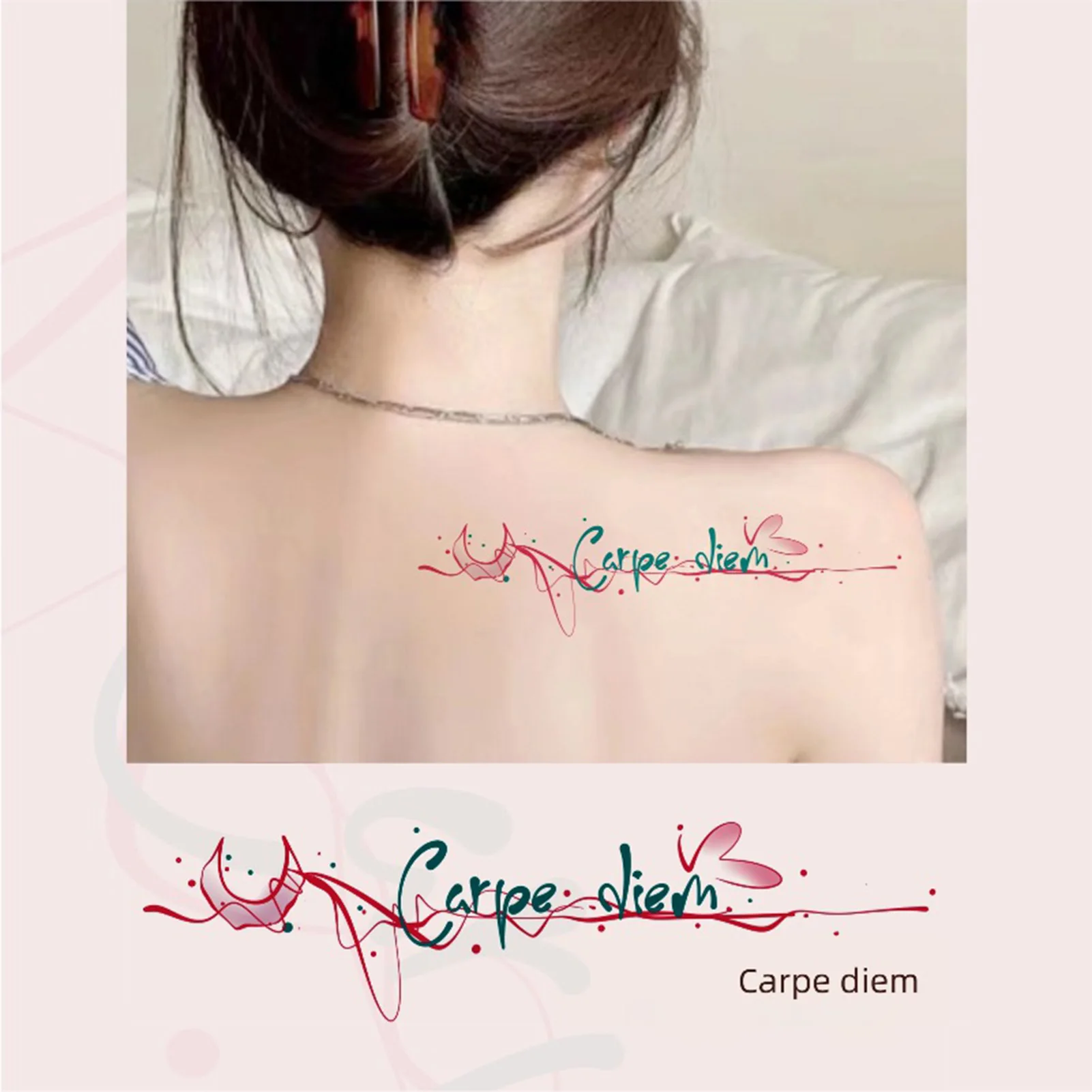 Latin Style Temporary Tattoos Fake Tattoos Realistic Long Lasting Stickers for Women and Teen Girls