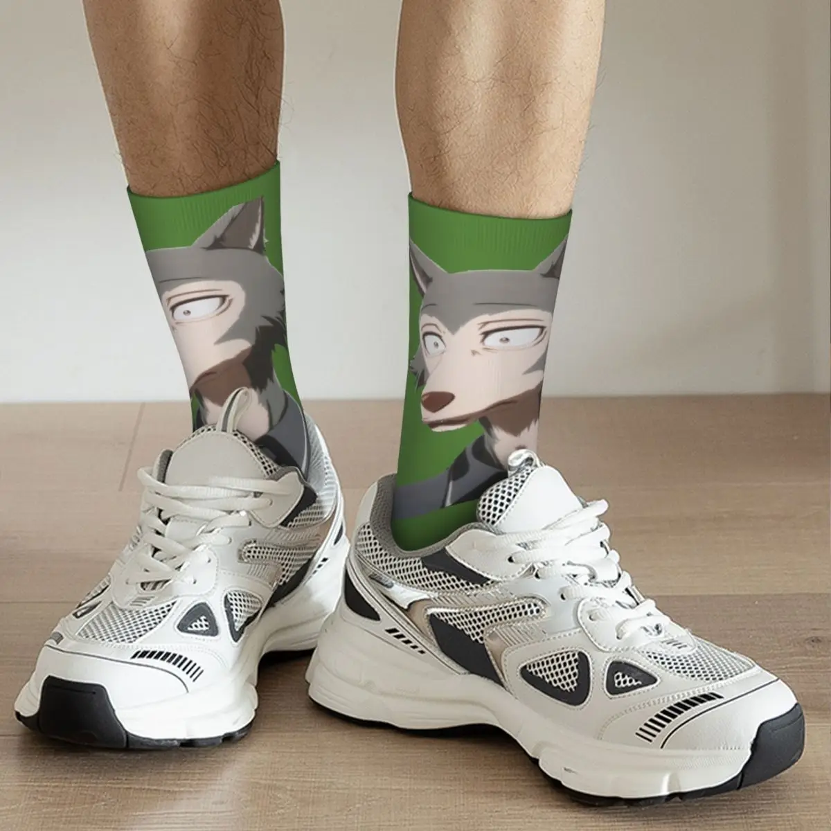 Chaussette de Compression pour hommes, drôle, fou, Hip Hop, Harajuku, animaux, dessin animé, bonne qualité, motif imprimé, pour garçons