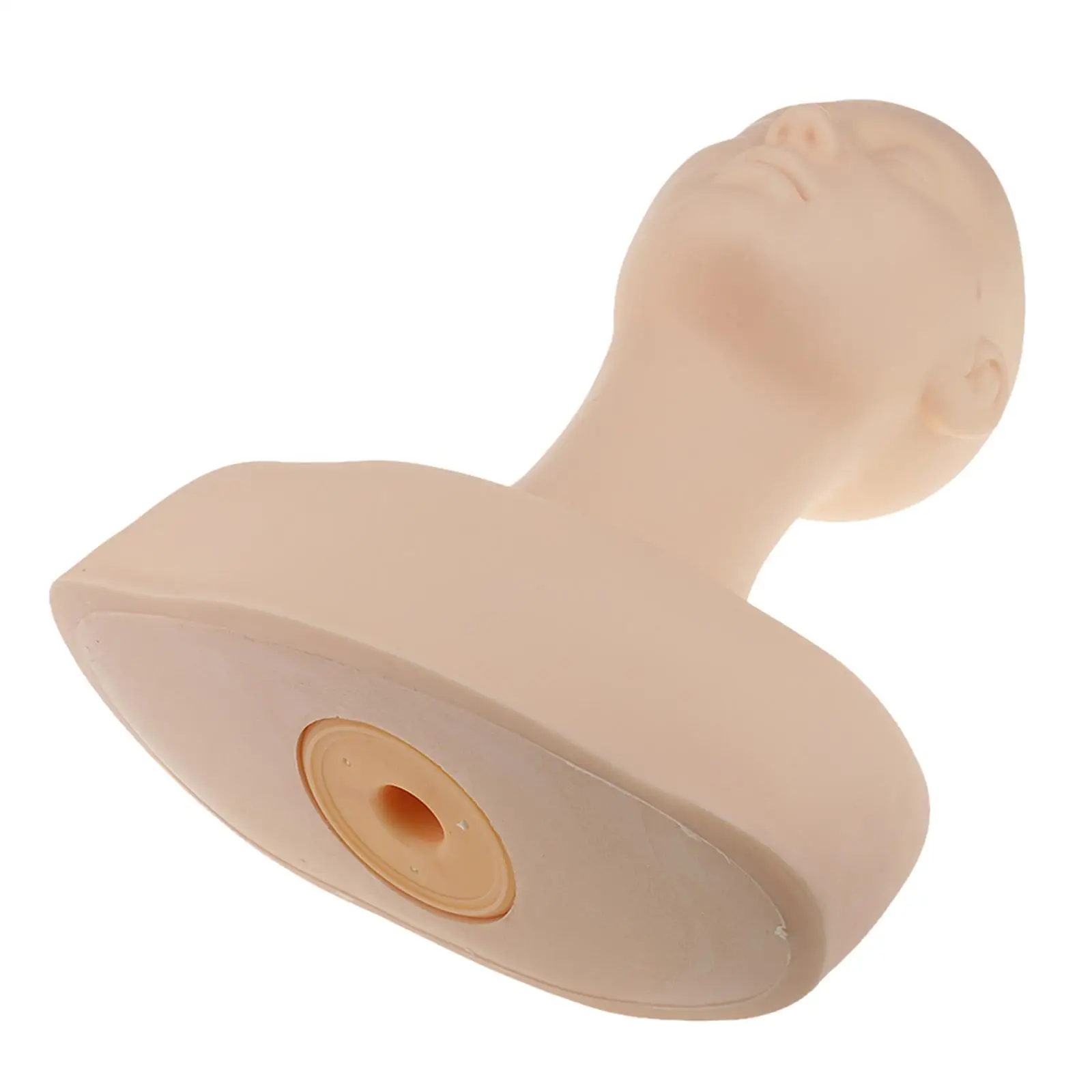 Silicone Massage Manikin Head Stable Base Anti Slip Texture for Beauty Training Makeup and Home Education
