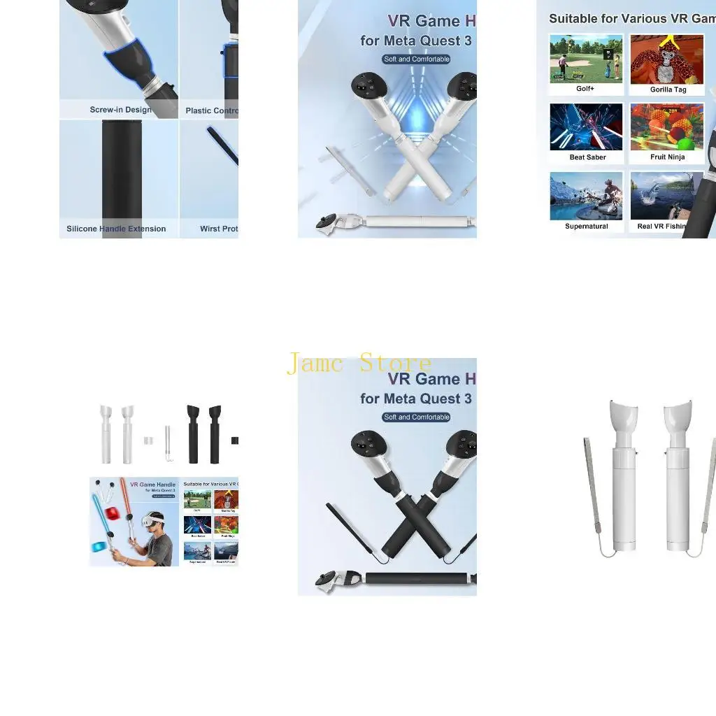 

LX0B Long Arms Handle Attachments for Meta Quest 3 Controller Accessories