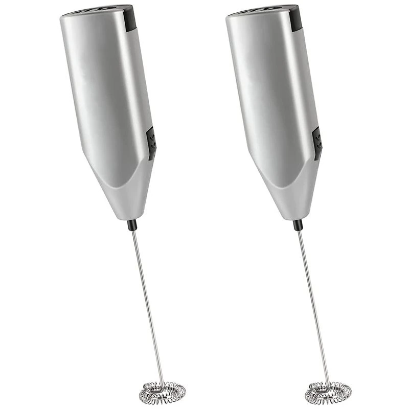 2X Milk Frother Quiet Hand Held Frother Whisk High Powered Mini Blender Electric Foam Maker Mixer Blender-New