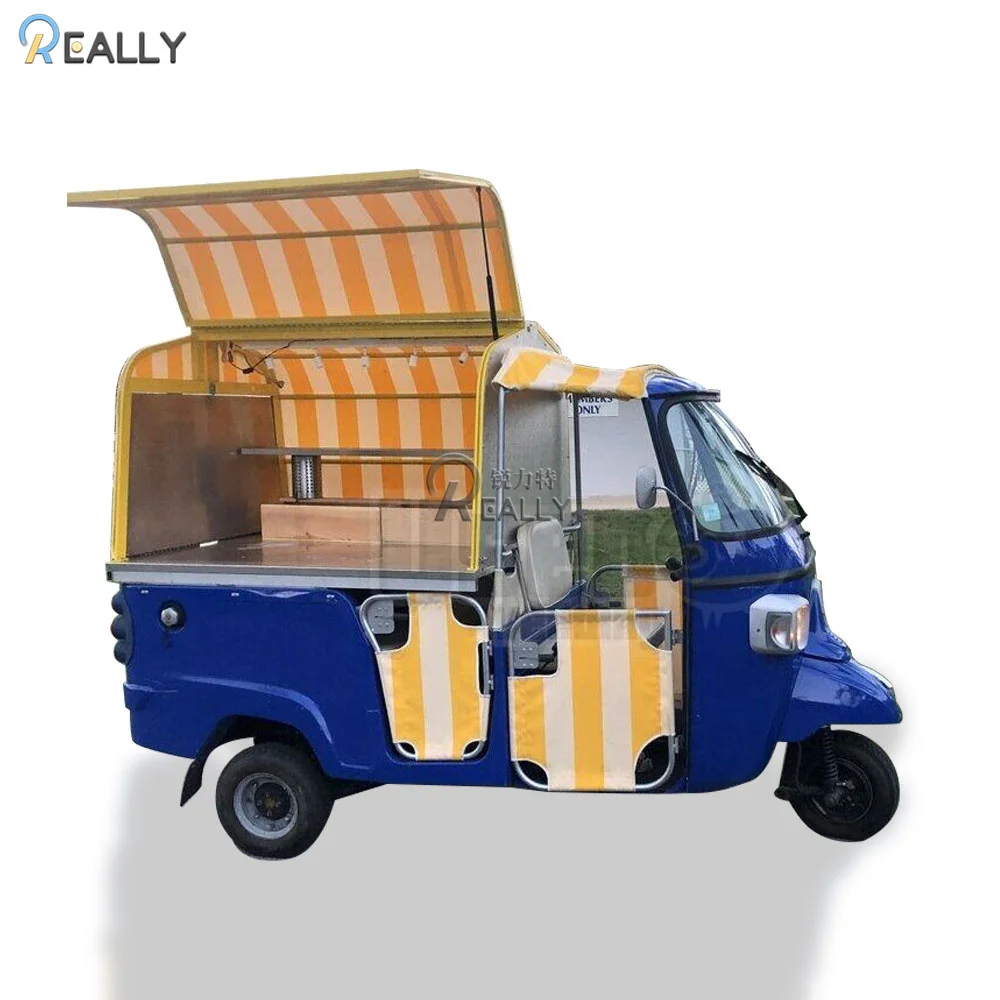 Ice Cream Food Cart Electric Tricycle Tuk Tuk Ape Hot Dog Stand Machine Kiosk Mobile Food Truck