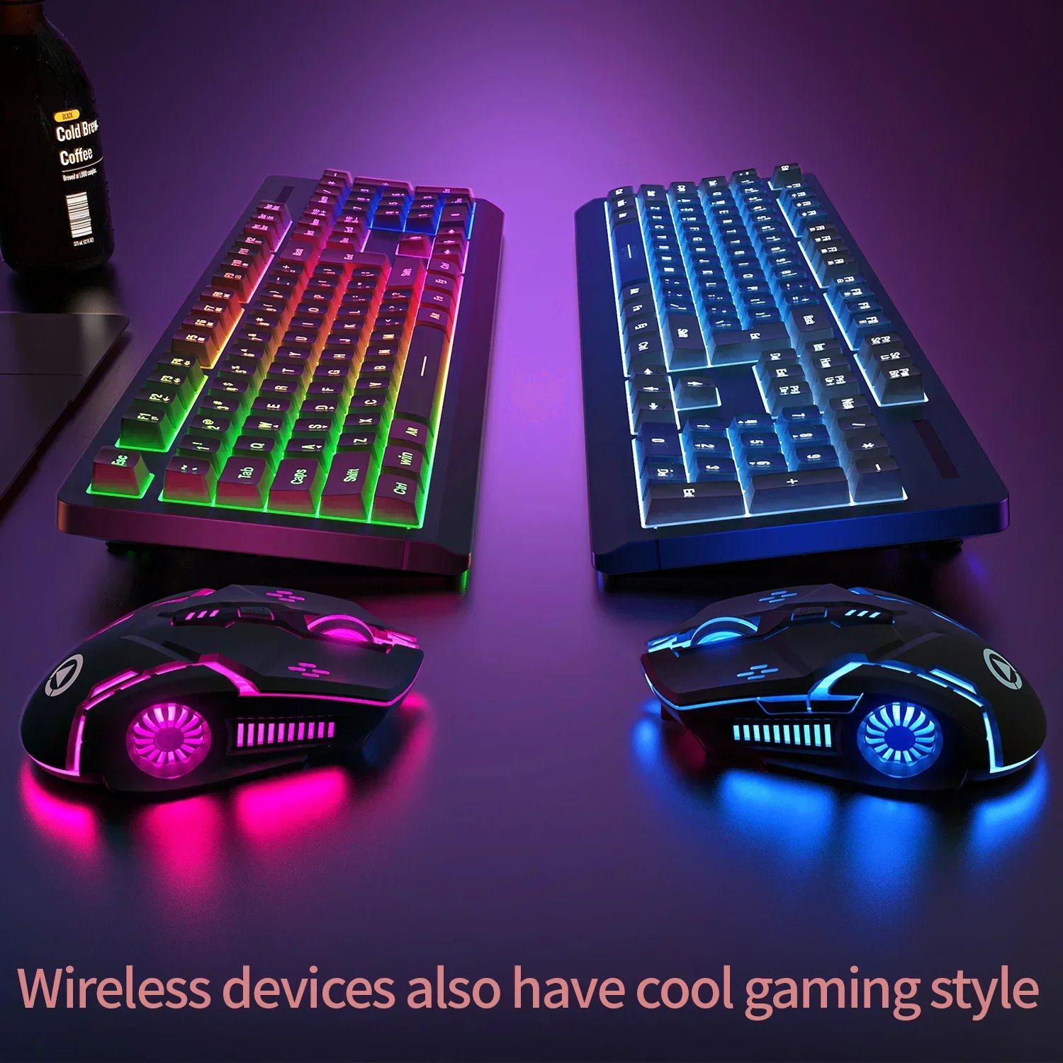 Gaming Mechanical Feel Keyboard Rainbow LED Backlight USB Keyboard and Mouse Set Ergonomic for PC Gamer Laptop Computer Gamer