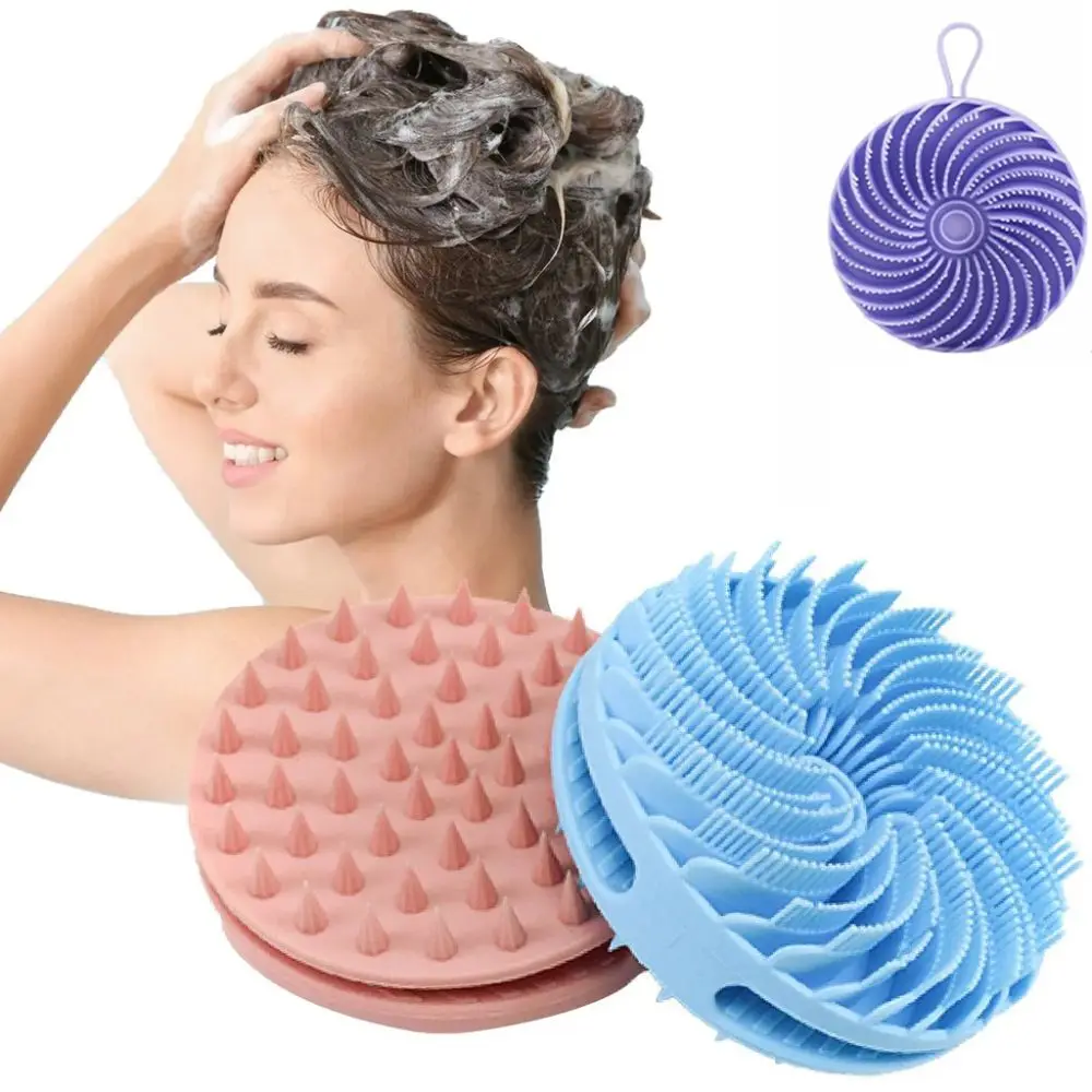 Double-sided Soft Bristle Shower Brush Silicone Cleaning Body Shampoo Brush Massage Multi-functional Bath Brush Mud Removal