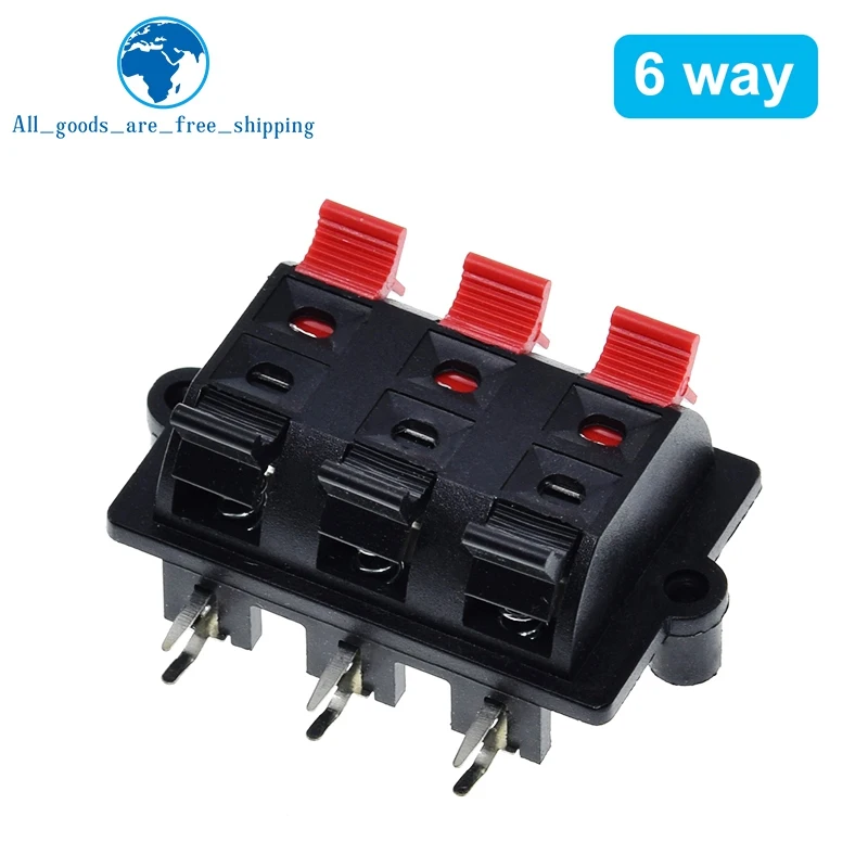 TZT 2 4 6 Way Spring Push Release Connector Speaker Terminal Strip Block