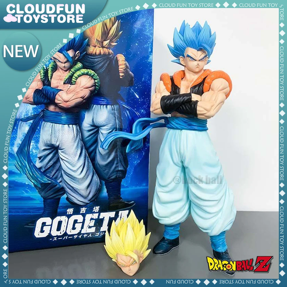 30cm Dragon ball Figure 2 heads Gogeta Figure blue Yellow Hair Gogeta figurine Standing  Gogeta statue decora toy birthday gifts