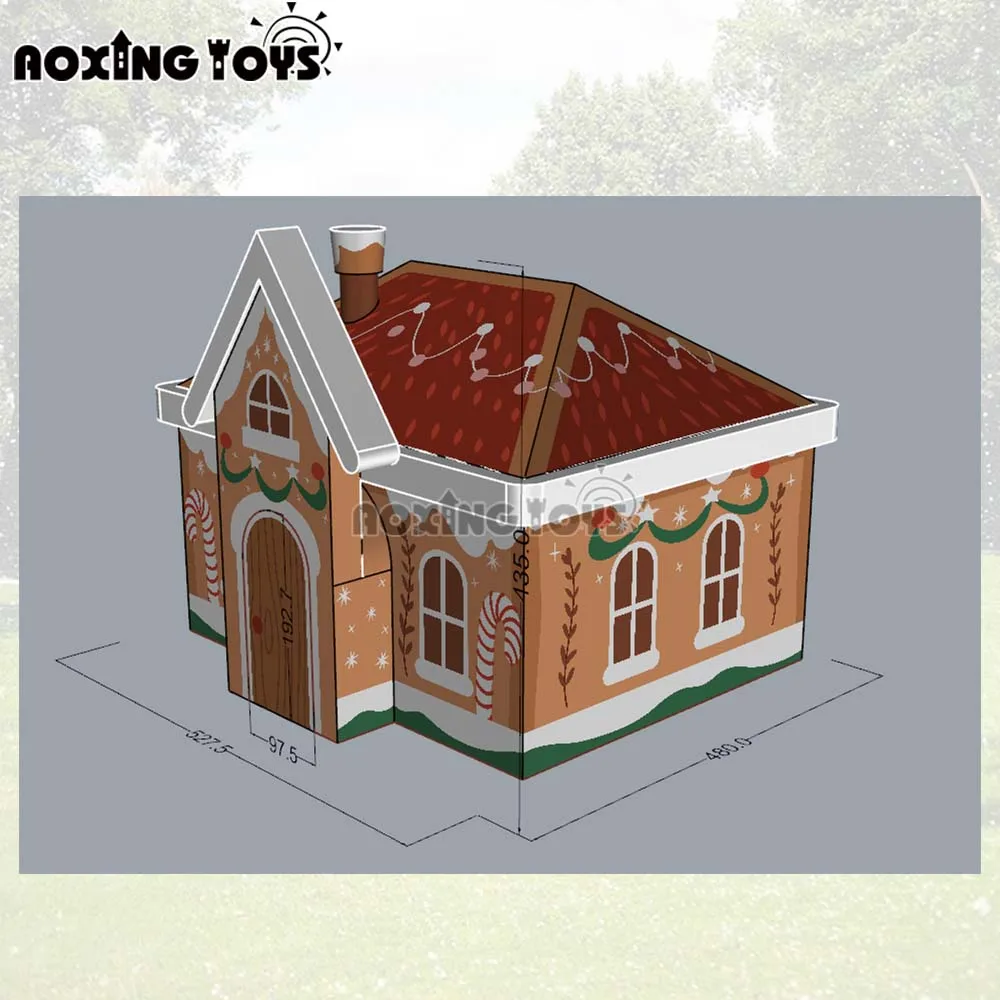 Giant Inflatable Christmas Candy House 5x4M Santa party Tent with Blower for Festival Advertising Decoration Events