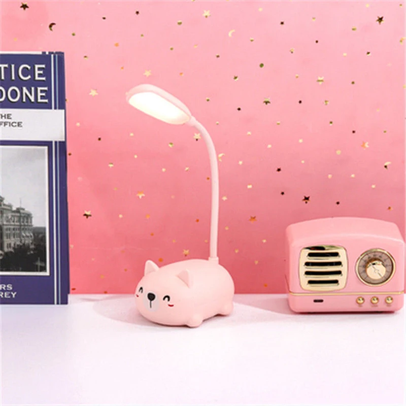 

Cartoon Cute Pet Animal Dog Usb Recharge Battery Led Table Night Light Eye Protection Warm Desk Lamp Teenager Room Decor