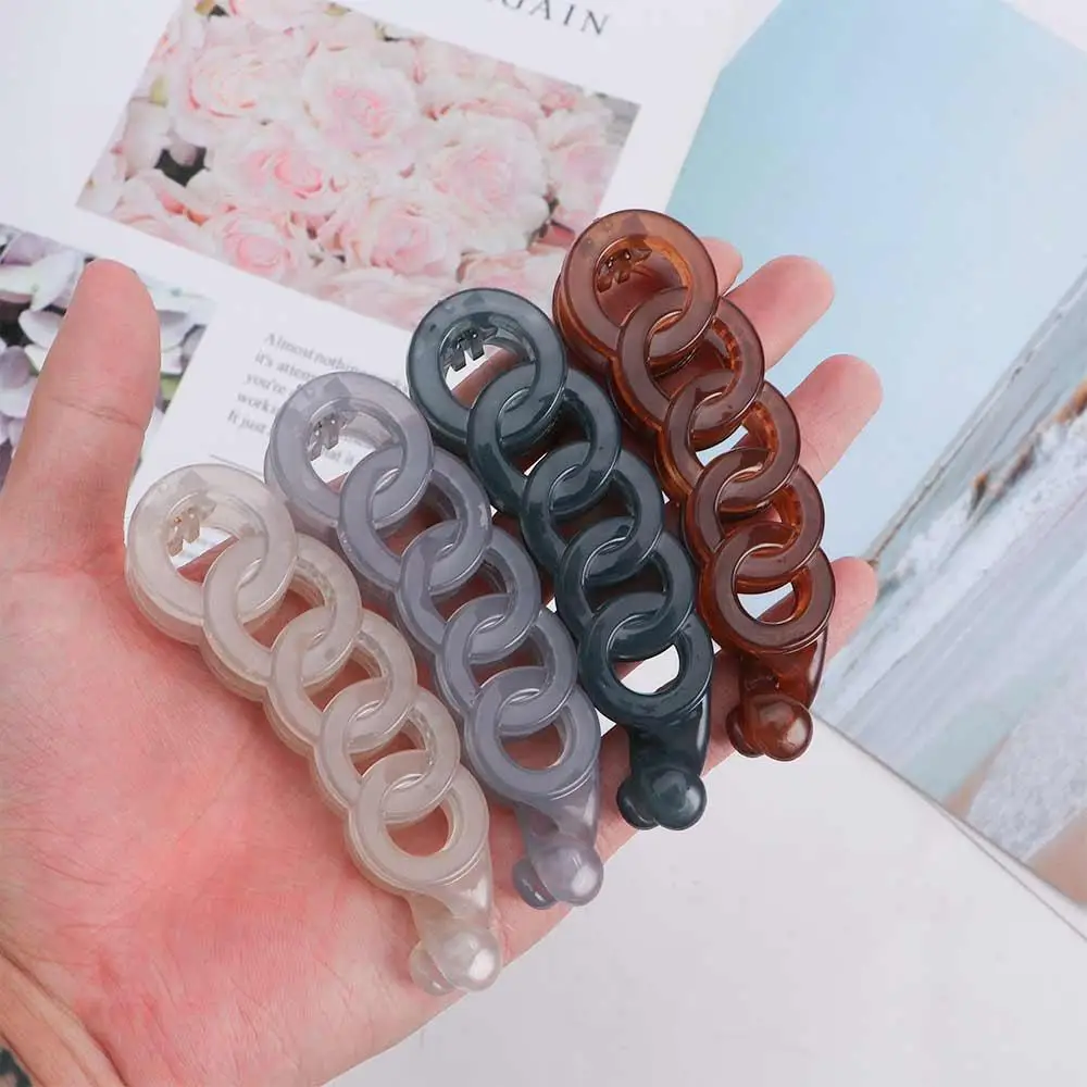 Hair Accessories Cute For Women Hair Claw Candy Color Hairpins Hair Crabs Vertical Clip Acrylic Banana Clips