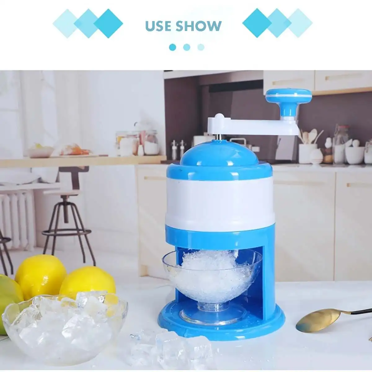 Tritaghiaccio manuale portatile manovella rasoio per ghiaccio rasatura macchina per il ghiaccio frullatore per uso domestico cucina Bar frullatore per ghiaccio strumento per bevande