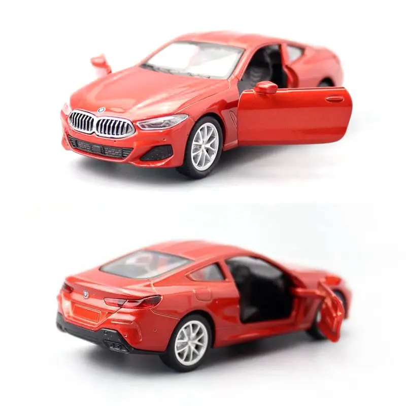 1/44 BMW M850i Diecast Metal Toy Vehicle Miniature Model Super Car Pull Back Doors Openable Collection Gift Kid Boy Match Box