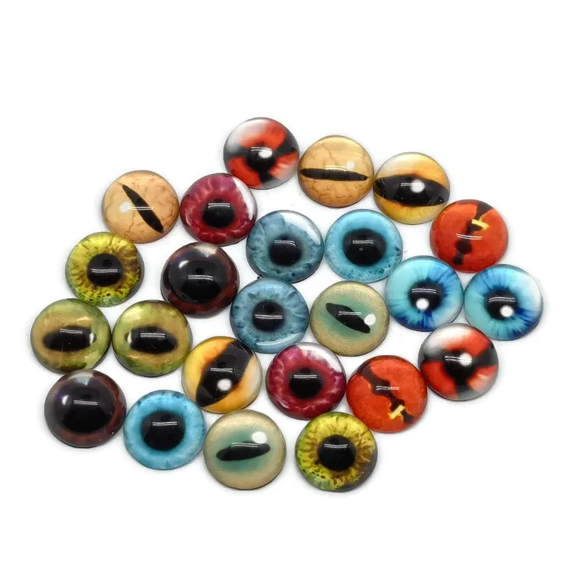 Cabochões de vidro artesanais para diy, 24pcs, 6mm, 8mm, 10mm, 12mm, olhos de gato, brinquedos, venda especial