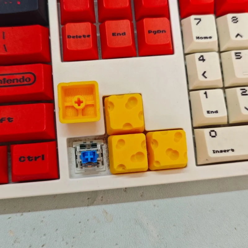 Cheese Unique Keycap Creative Cheese Cheese Cross Axle Universal Good-looking3DPrint Fun and Cute Button