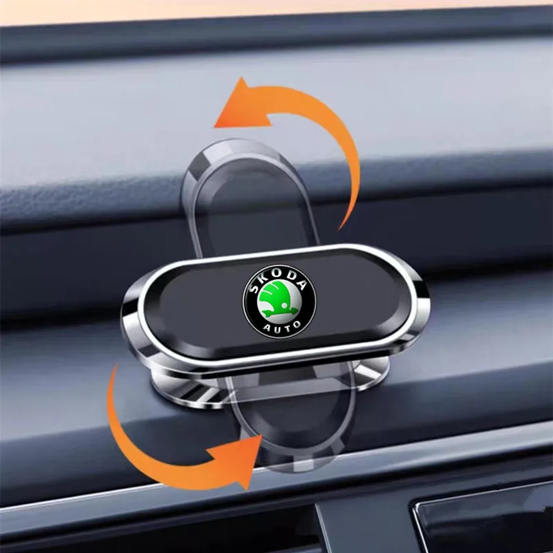 Magnetic Car Phone Holder 360 Rotatable Mini Strip Shape Stand For Skoda Octavia A5 A7 RS Fabia Superb Rapid Kodiaq Karoq