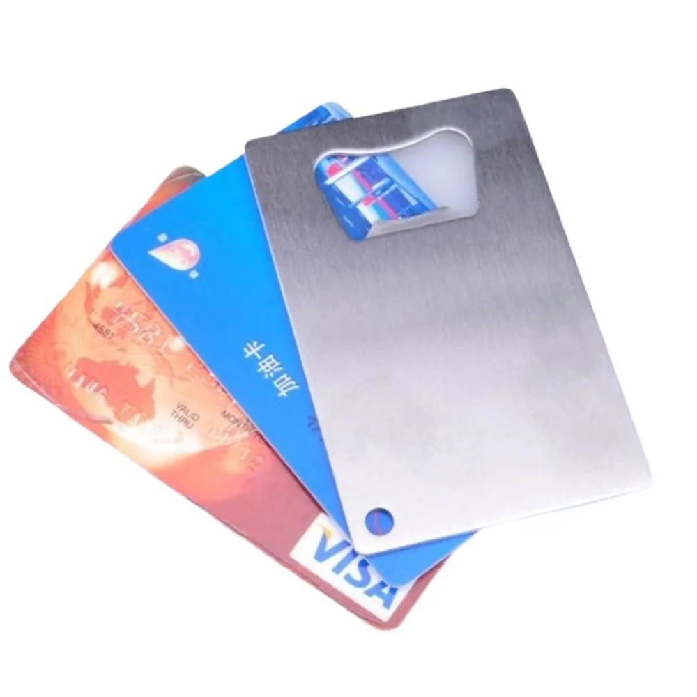 Top Quality 500 Piece Free Shipping Wallet Size Stainless Steel Credit Card Bottle Opener Business Card Beer Openers Wholesale