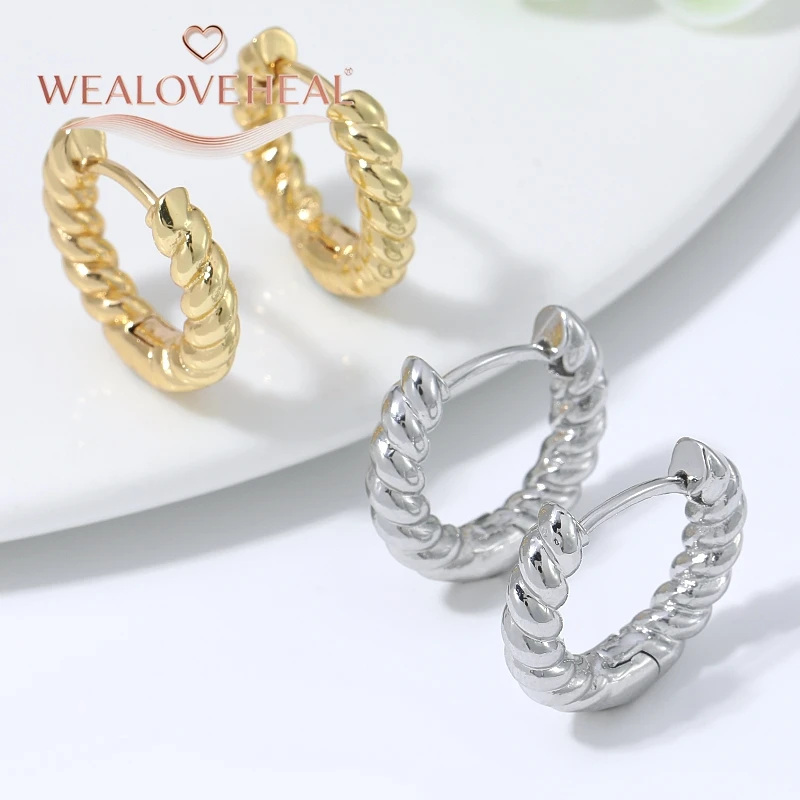 18K vergoldete Twist-Huggie-Ohrringe für Damen, Vintage-Seil-Textur-Creolen, modischer Alltagsschmuck, Valentinstag- und Geburtstagsgeschenk – Detail 19