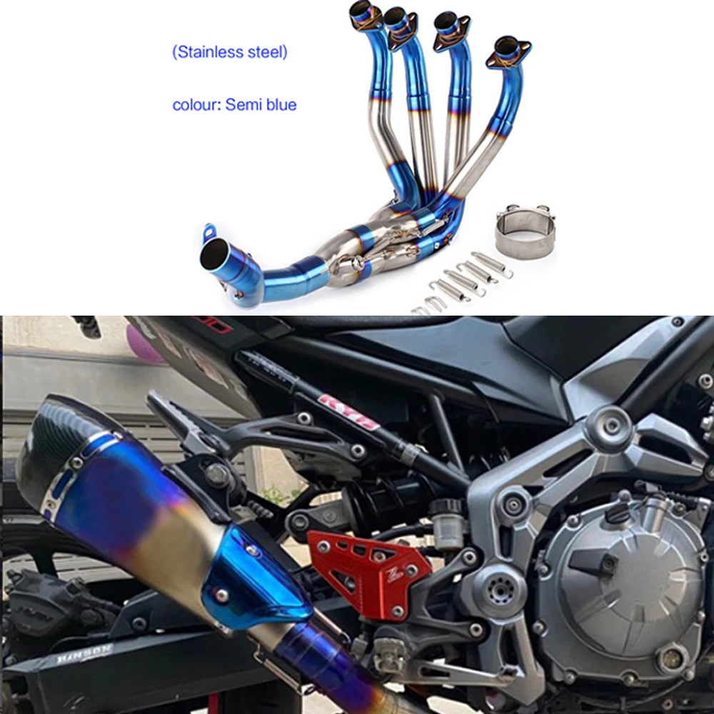 slip-on Motorcycle exhaust mid pipe titanium alloy full system for kawasaki z900 (NOT Z900 A2 Z900E) front link Pipe  2017-2022