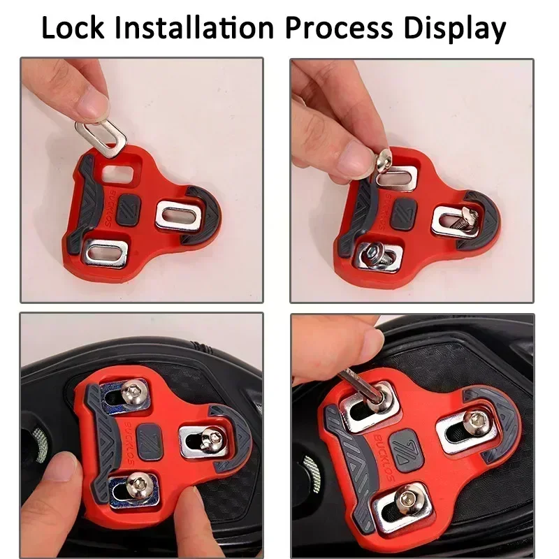 BUCKLOS for KEO Bike Cleats for LOOK KEO Road Bicycle Pedals Cleat Self-locking Cycling Shoes Cleats 0/4.5/9 Degree Pedal Clip