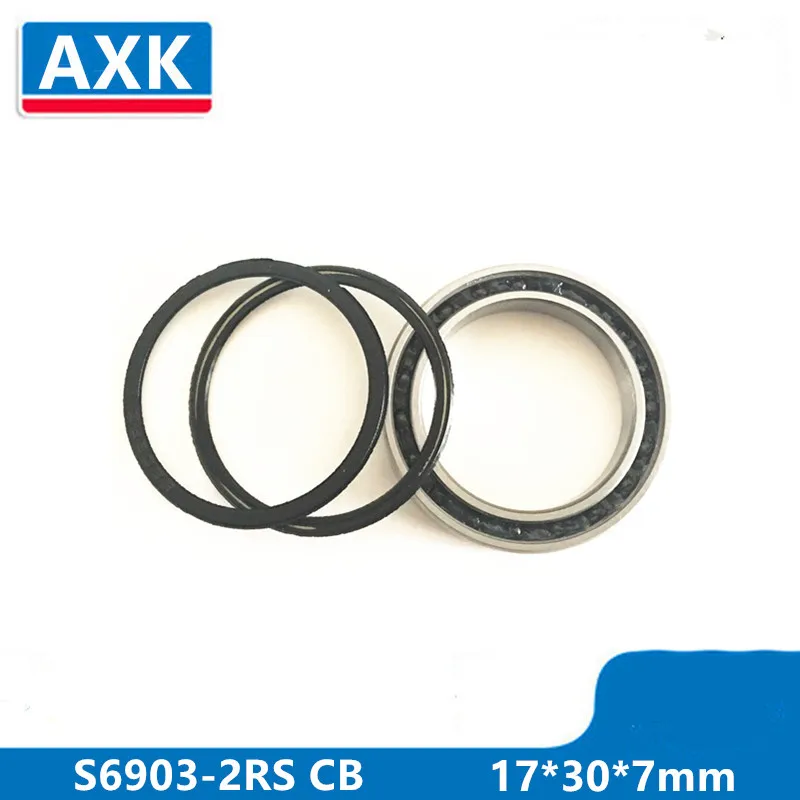 Free Shipping 1pcs Sc6903-2rs Rubber Sealed 440 Stainless Steel Hybrid Ceramic Ball Bearings 6903 2rs 17*30*7mm Si3n4 Bike Part