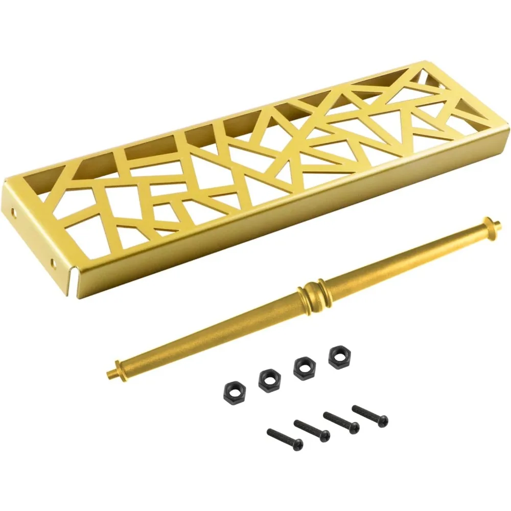 سلم مكتبة فولاذي عتيق مكون من 9 طبقات مع لمسة نهائية سوداء ومجموعة أدوات ذهبية #2