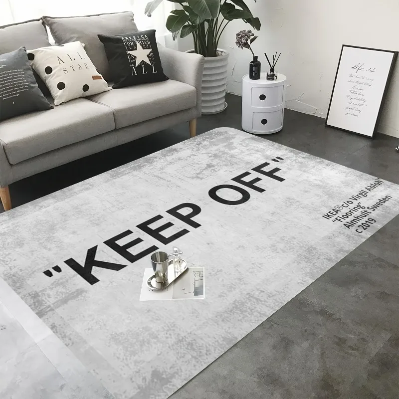 

"KEEP OFF" Letter Indoor Floor Mat with Design Non-Slip Mat for Living Room, Kitchen, Bathroom, Doorway, Modern Home Decor