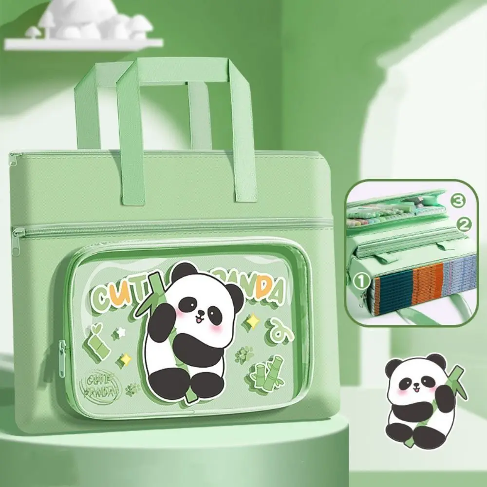 Borsa da scuola per capibara Kawaii Borsa da tutorial per capibara portatile in cartone animato Panda carino con manico Borsa per libri Forniture per ufficio