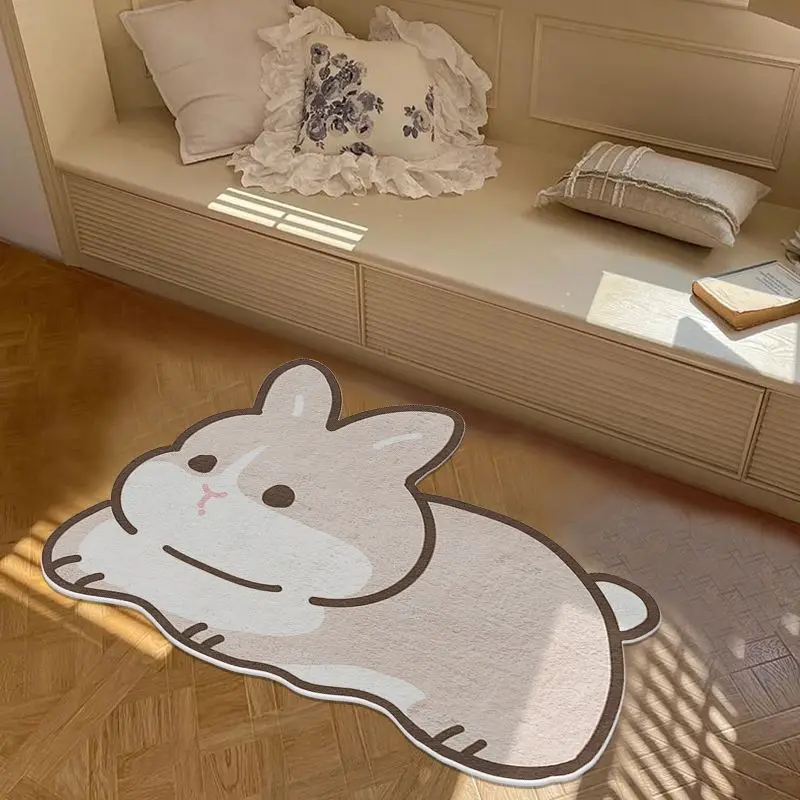 Cartoon Rabbit Pray Fluffy Long Carpet Fluffy Soft Bedroom Bedside Rug Kids Non-Slip Baby Living Room Mat 러그 Alfombra