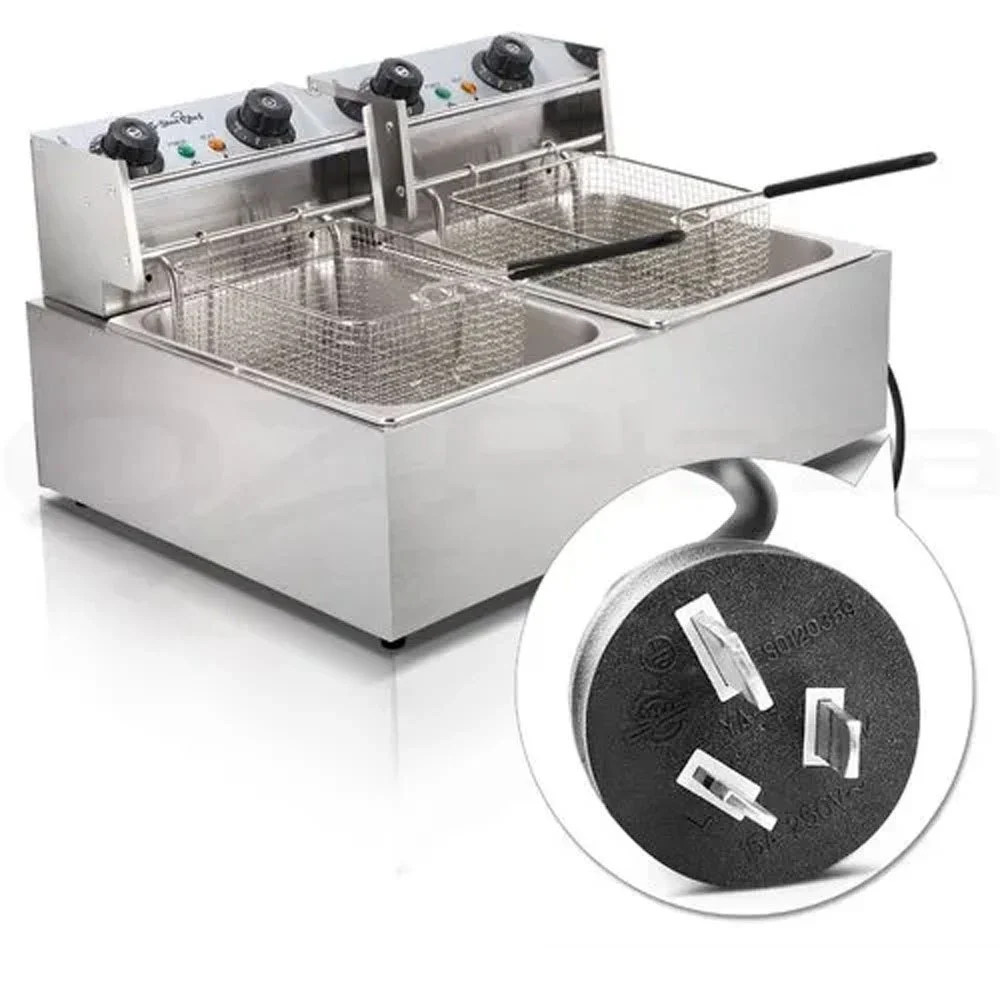 

Digital Electric Deep Fryer 8 Fry Double Commercial Countertop Two Tank Turkey Chicken French Fries Restaurant