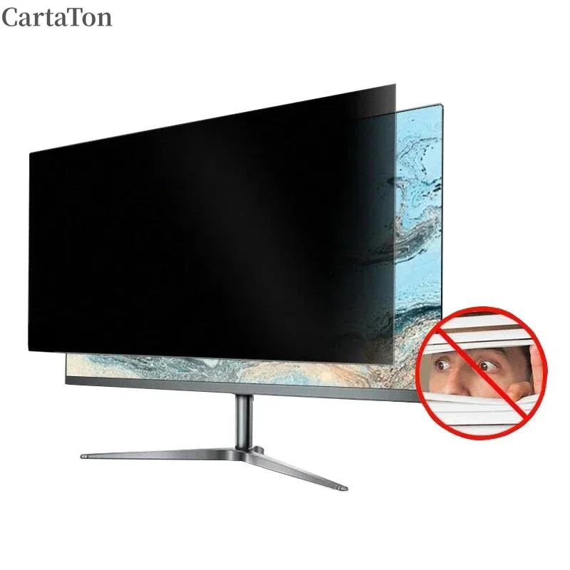 Privacy Screen Filter Reversible High-transmittance 28° Invisible Anti-UV Anti-glare Film for 24'' Monitor with 16:9 Aspect