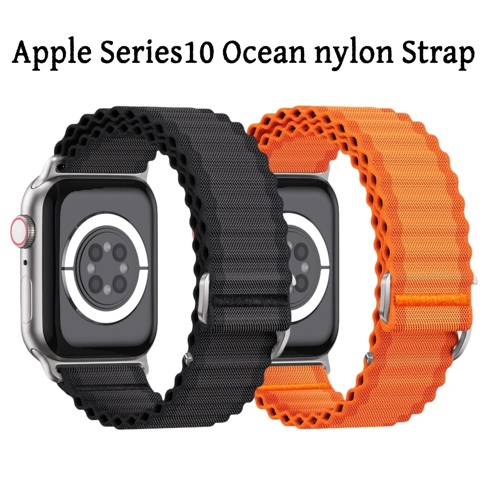 

Galaone 38/40/41mm Ocean Nylon Strap Bracelet For Iwatch Series10 42 46mm Apple Watch Series7 6 5 4 3 42/44/45mm Accessories