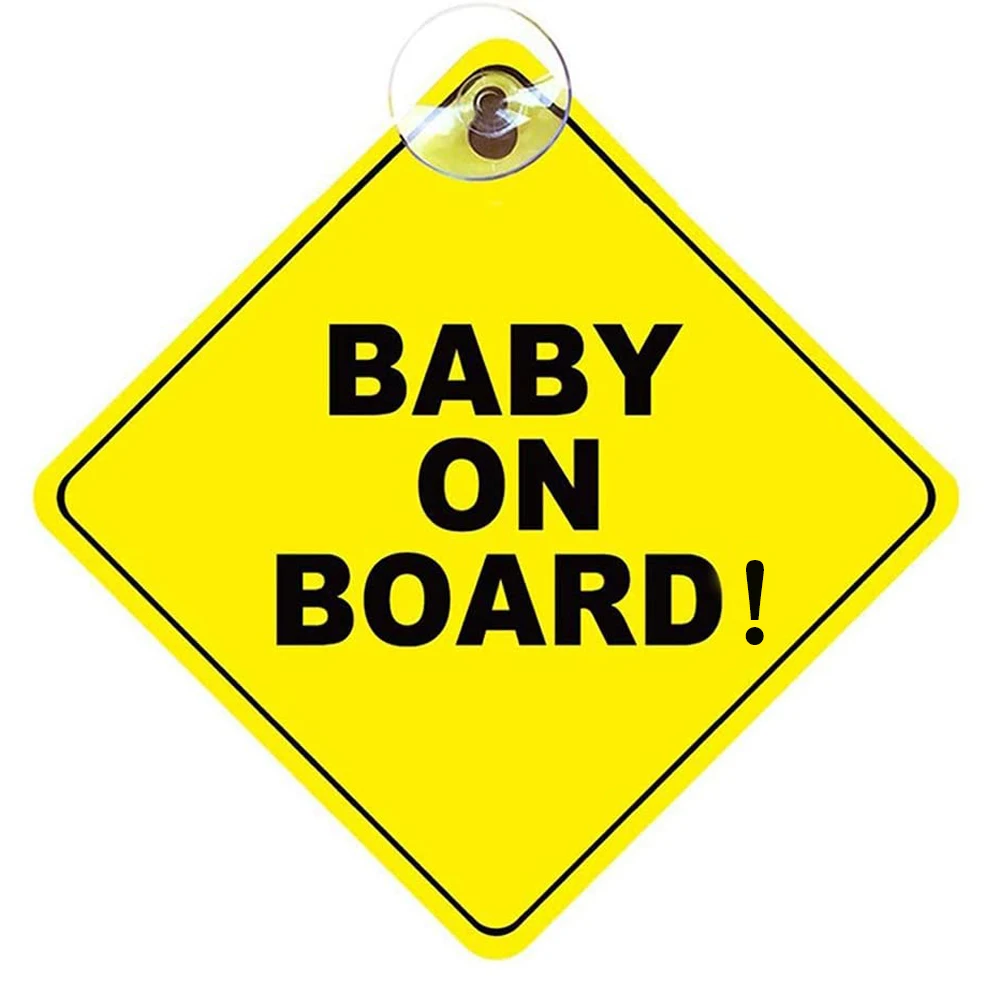 Baby on Board Sticker for Cars, Baby On Board Warning Signs with Suction Cups view 4