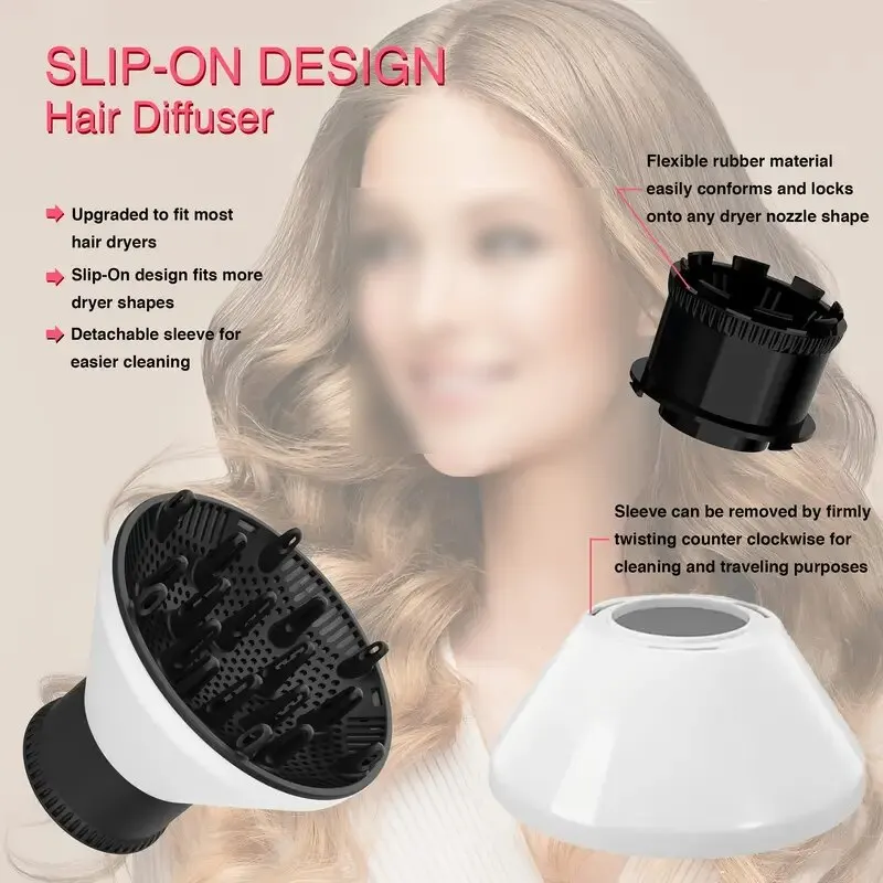 Universal Hair Dryer Diffuser for Curls and Blow Drying Electric Hairdressing Dryer Styling Tools Adjustable Blower Wind Cover image 6