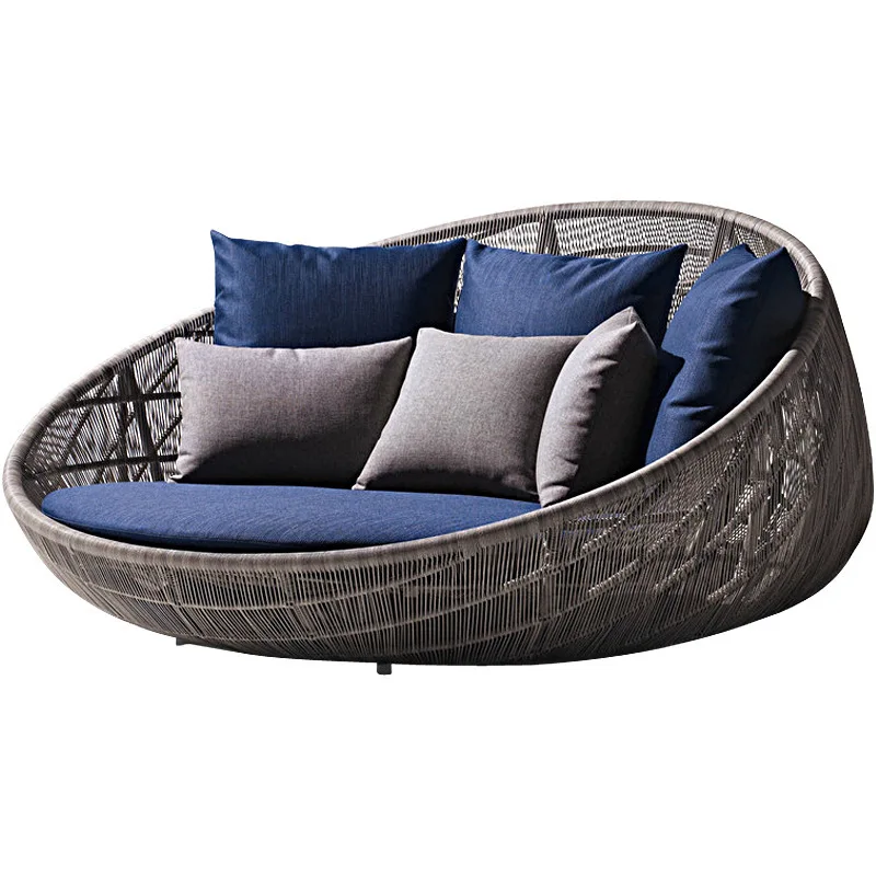 

Outdoor round rattan round bed pool bed