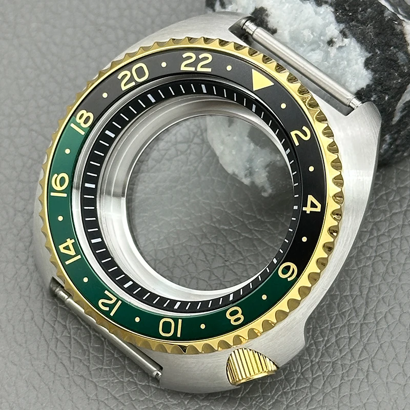 44mm SKX 6105 6309 Turtle Abalone Case Sapphire Crystal See-Through Case Back NH35 Case Fit NH35 NH36 7S26 4R 6R NH70 Movement