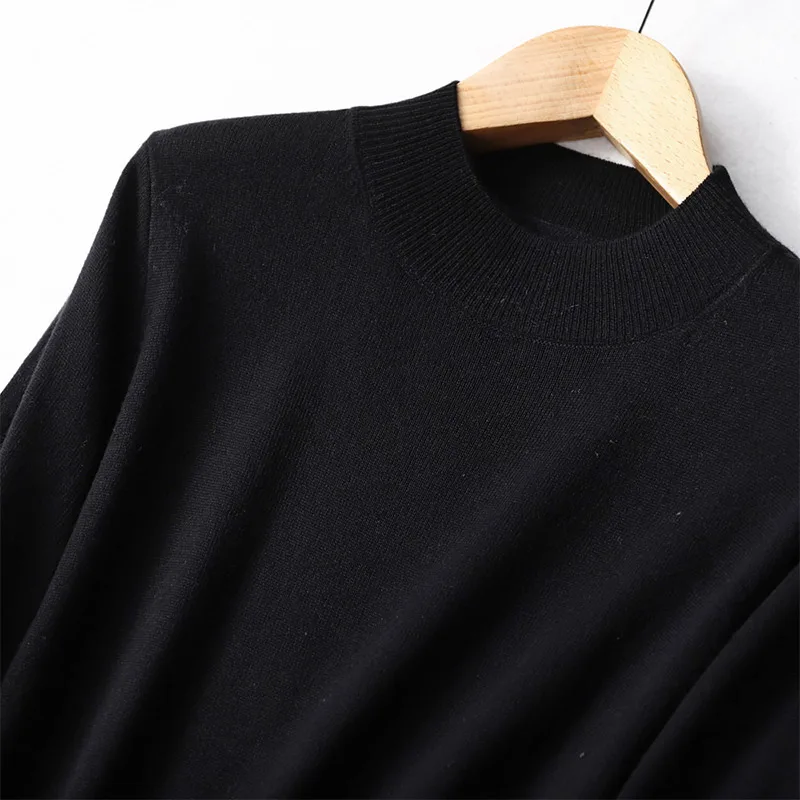 Women\'s 85% Silk 15% Cashmere Mock Neck everyday Long Sleeve Pullover Sweater Top Shirt JN550