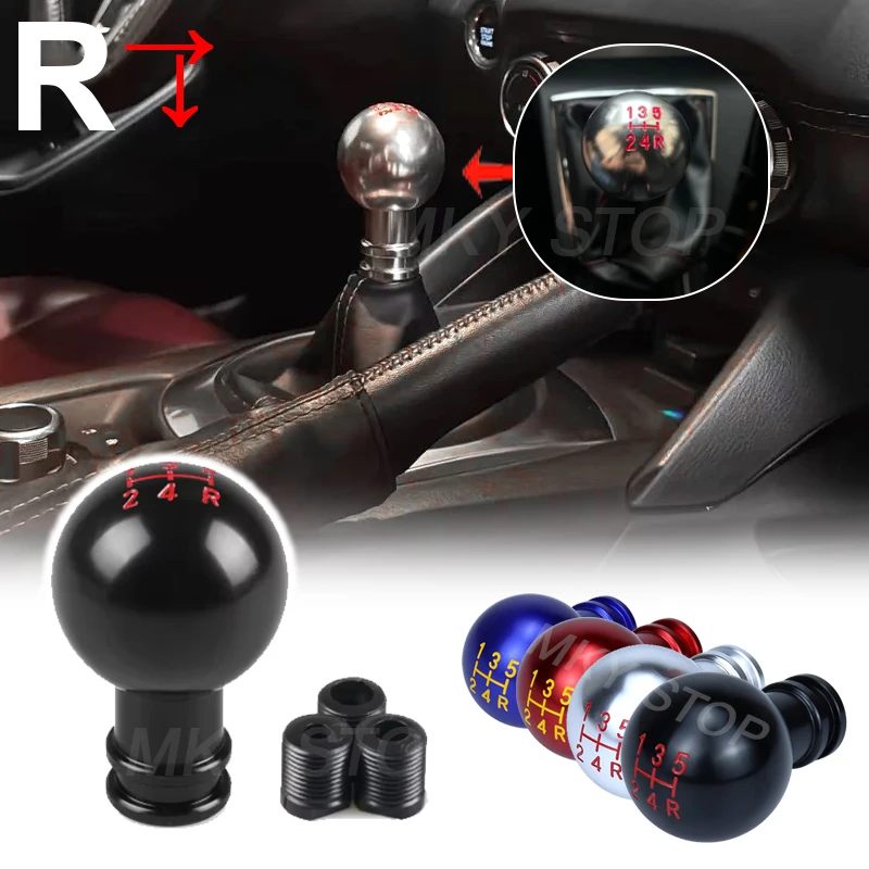 5-Gang-Schaltknauf aus Aluminium, Auto-Joystick-Torsionskopf für Schaltgetriebe, Aluminiumlegierung, Auto M8 M10 M12 Universal