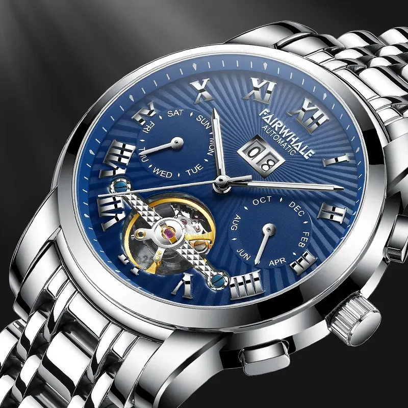 

Mark Fairwhale Luxury Automatic Men's Watch with Calendar Business Mechanical Wristwatch Fashionable Dropshipping