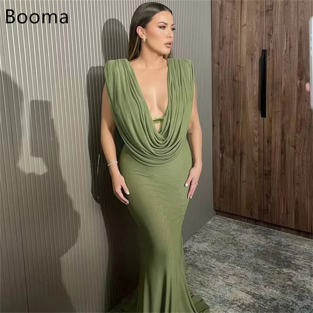 

Booma Simple Mermaid V-Neck Sleeveless Dresses Formal Party Gowns for Women Pleat Sexy Prom Gown Customize 2025