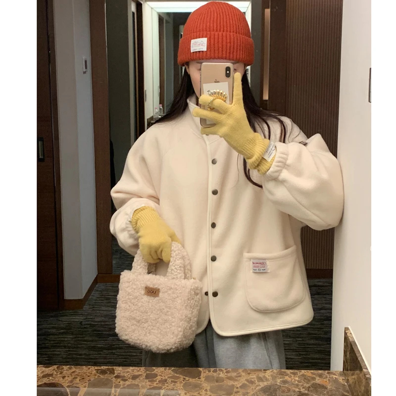 両面使用可能 カジュアル 多用途 韓国風 スタイリッシュ レディース コットンコート ハイカラー 肩挿し シングルボタン