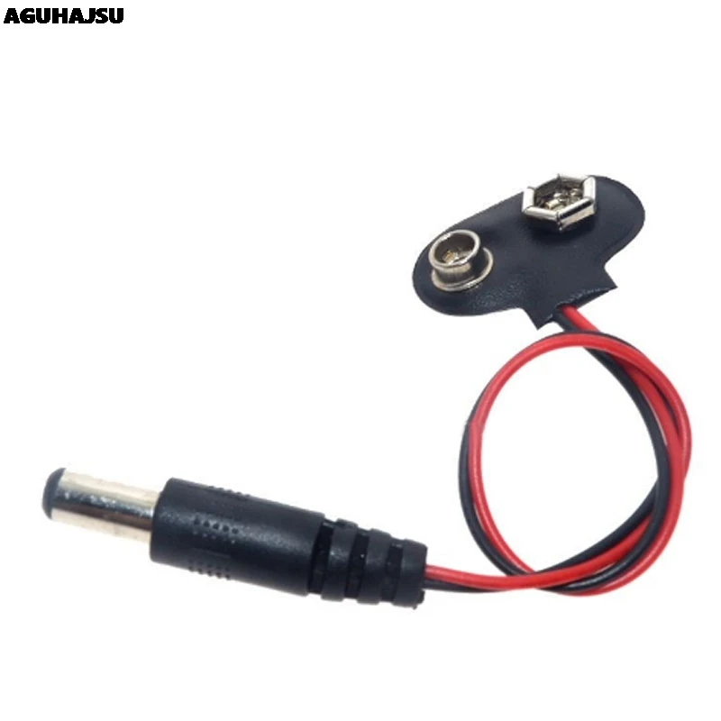 05+1 DC 9V Battery Button Power Cable Battery Buckle Snaps Power Cable Connector DC5.5*2.1 For Arduino