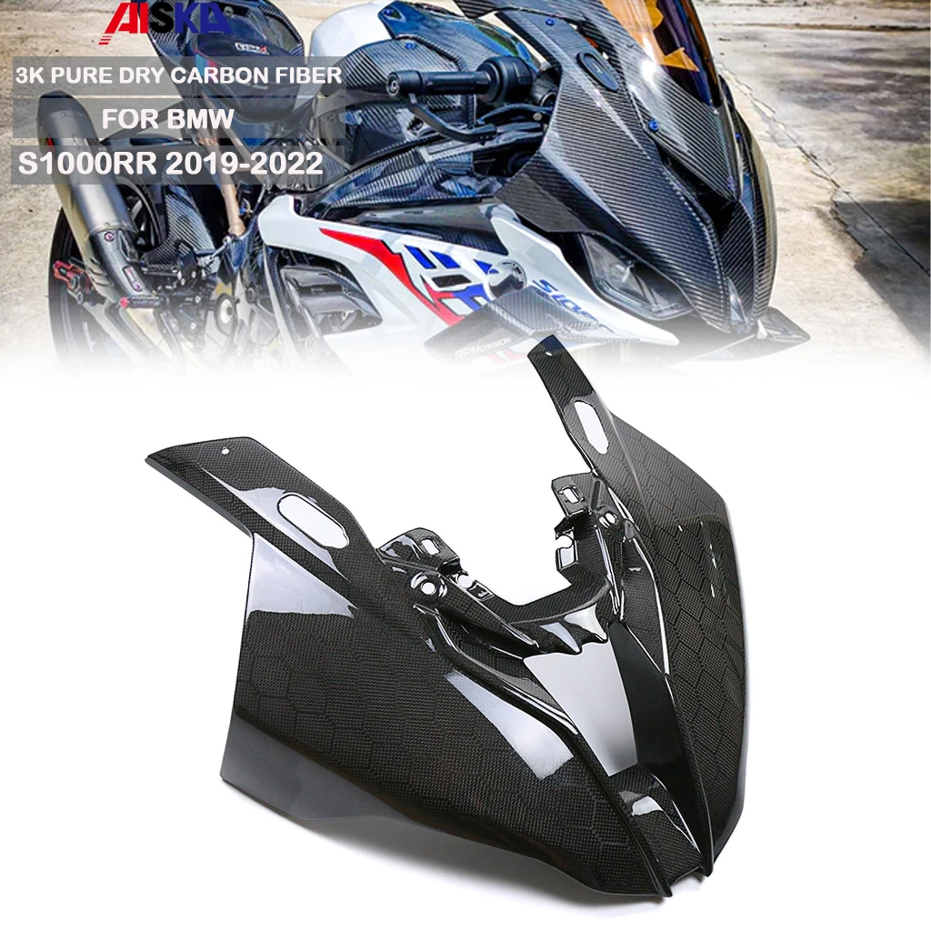 Motorcycle Full Front Fairings Kits Head Protection Cover Front Nose Air Intake Pure Dry Carbon Fiber For BMW S1000RR 2019-2022