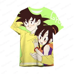 Dragon Ball Super Saiya Camiseta de grandes dimensões masculina, Goku Manga Curta, Streetwear de moda infantil, 5XL, 2024