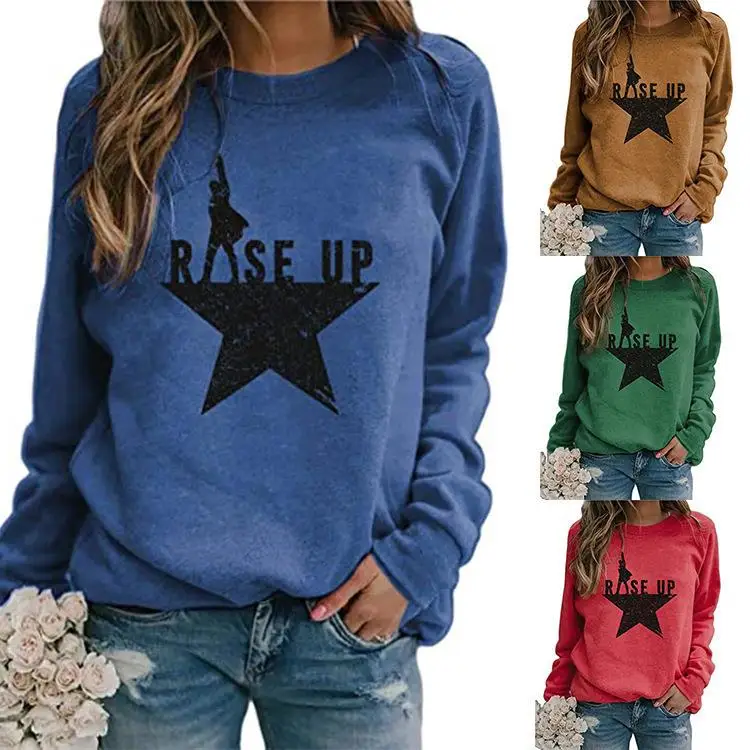 

Printed Pullover Long Sleeve Women's Top Sweatshirt Casual Style Comfortable Fit Female Fashion Winter Collection