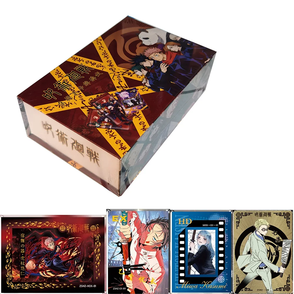 

Japanese anime Jujutsu Kaisen Collection Card Box All Set Anime Character Rare Flash Ssr Card Deluxe Edition Card Board Game